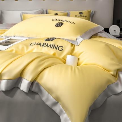 91家纺网 家纺一手货源 找家纺 (总) 床绮 2024新款水洗真丝刺绣四件套-贝琳达