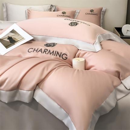 91家纺网 家纺一手货源 找家纺 (总) 床绮 2024新款水洗真丝刺绣四件套-贝琳达