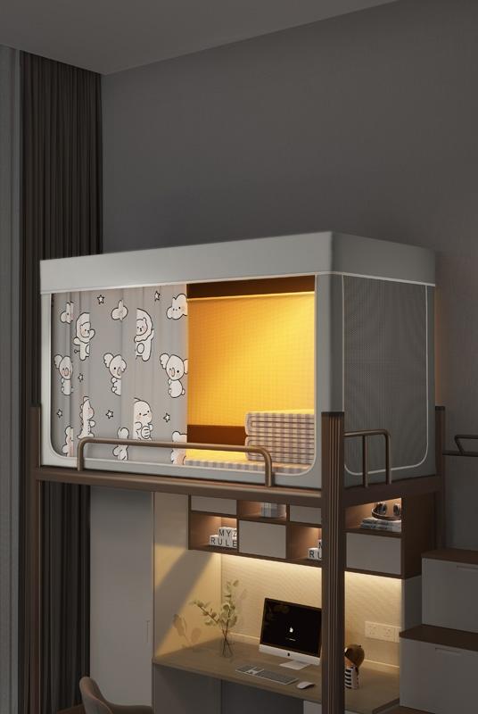 91家纺网 家纺一手货源 找家纺 宅部落2023新款99%全遮光涂层蚊帐印花系学生蚊帐 动物乐园