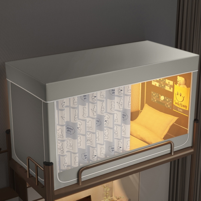 91家纺网 家纺一手货源 找家纺 宅部落2023新款99%全遮光涂层蚊帐印花系学生蚊帐 格格兔