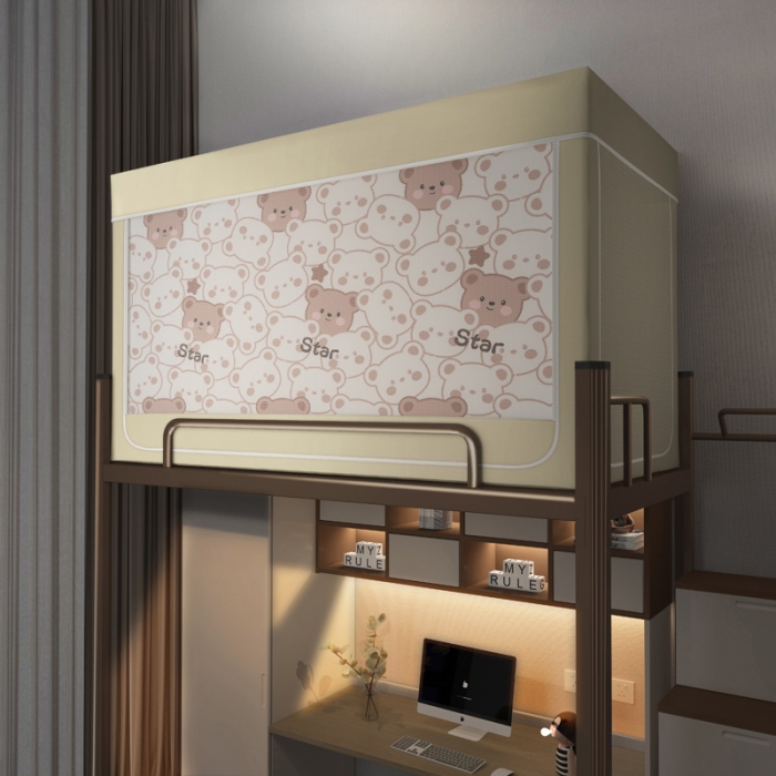 91家纺网 家纺一手货源 找家纺 宅部落2023新款99%全遮光涂层蚊帐印花系学生蚊帐 酷熊