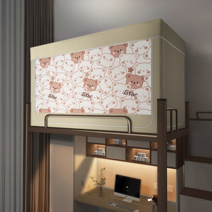 91家纺网 家纺一手货源 找家纺 宅部落2023新款99%全遮光涂层蚊帐印花系学生蚊帐 酷熊