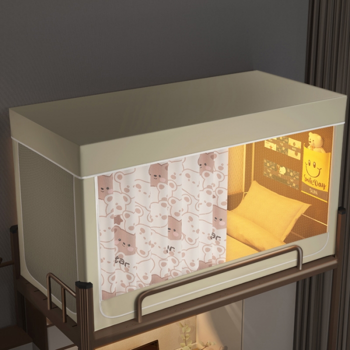 91家纺网 家纺一手货源 找家纺 宅部落2023新款99%全遮光涂层蚊帐印花系学生蚊帐 酷熊