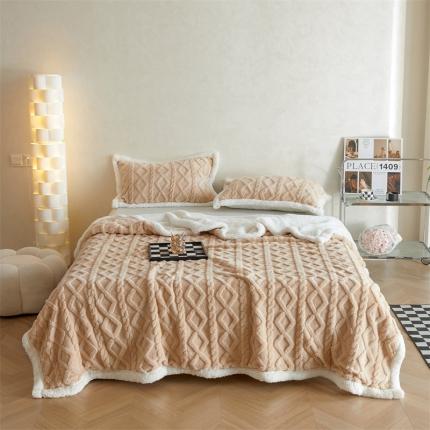 91家纺网 家纺一手货源 找家纺 （总）鑫顺欣 2025新款塔芙绒+羊羔绒双面毛毯