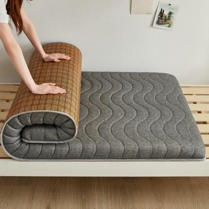 91家纺网 家纺一手货源 找家纺 （总）锦丝钰床垫 2025新款学生多功能冰藤针织棉双面四季两用床垫