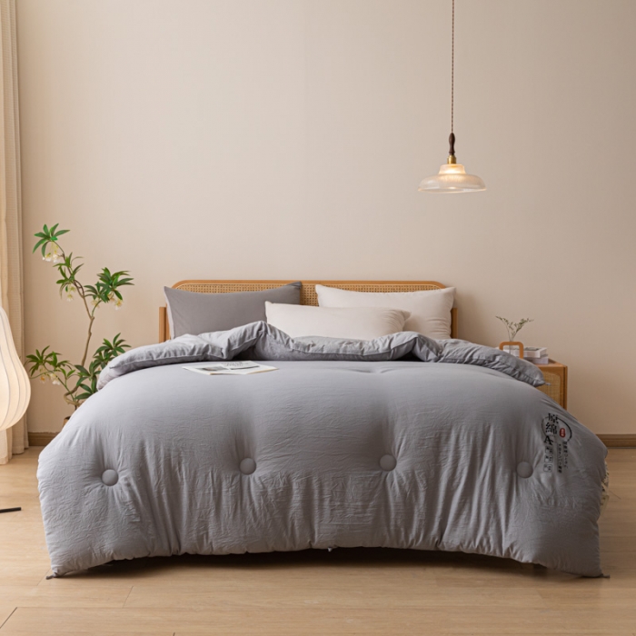 91家纺网 家纺一手货源 找家纺 创优家纺 创优2025新品原棉被子被芯冬被春秋被直播爆款批发灰色