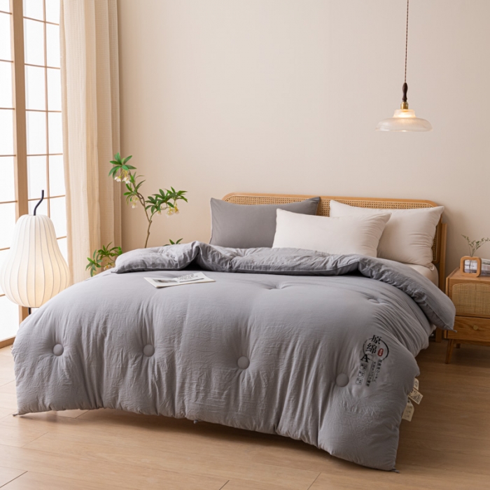 91家纺网 家纺一手货源 找家纺 创优家纺 创优2025新品原棉被子被芯冬被春秋被直播爆款批发灰色