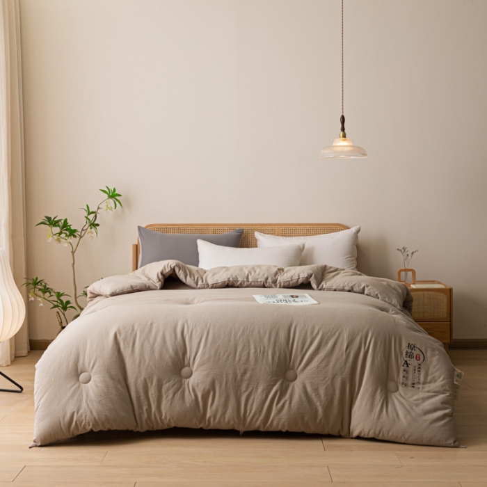 91家纺网 家纺一手货源 找家纺 创优家纺 创优2025新品原棉被子被芯冬被春秋被直播爆款批发卡其