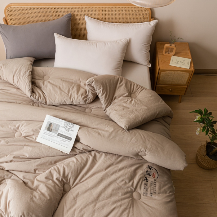 91家纺网 家纺一手货源 找家纺 创优家纺 创优2025新品原棉被子被芯冬被春秋被直播爆款批发卡其