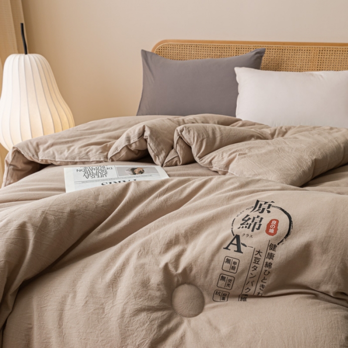 91家纺网 家纺一手货源 找家纺 创优家纺 创优2025新品原棉被子被芯冬被春秋被直播爆款批发卡其