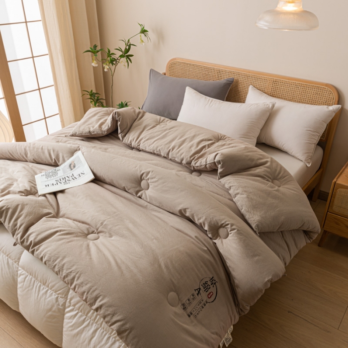 91家纺网 家纺一手货源 找家纺 创优家纺 创优2025新品原棉被子被芯冬被春秋被直播爆款批发卡其
