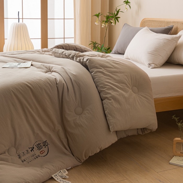 91家纺网 家纺一手货源 找家纺 创优家纺 创优2025新品原棉被子被芯冬被春秋被直播爆款批发卡其