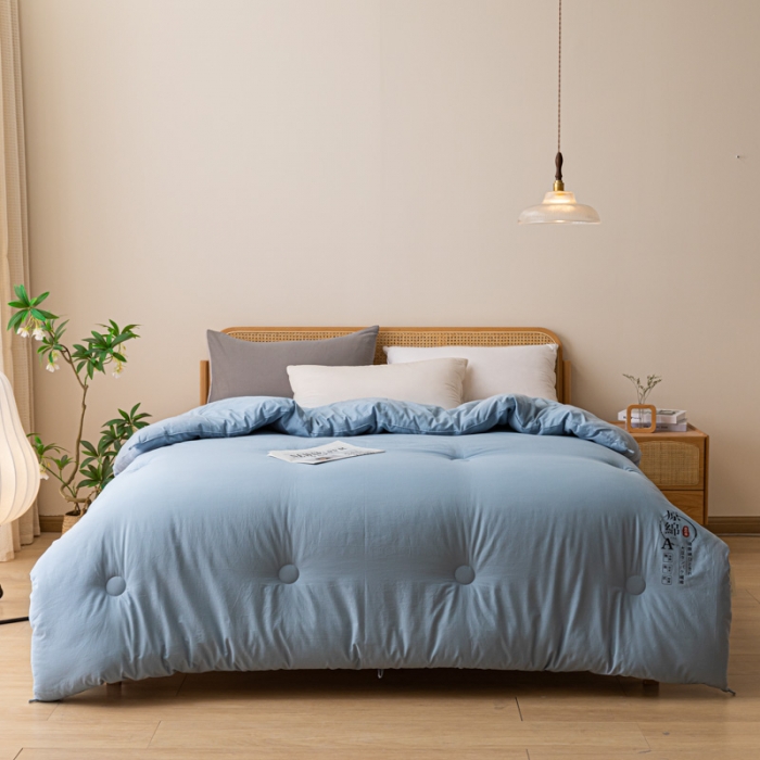 91家纺网 家纺一手货源 找家纺 创优家纺 创优2025新品原棉被子被芯冬被春秋被直播爆款批发浅蓝