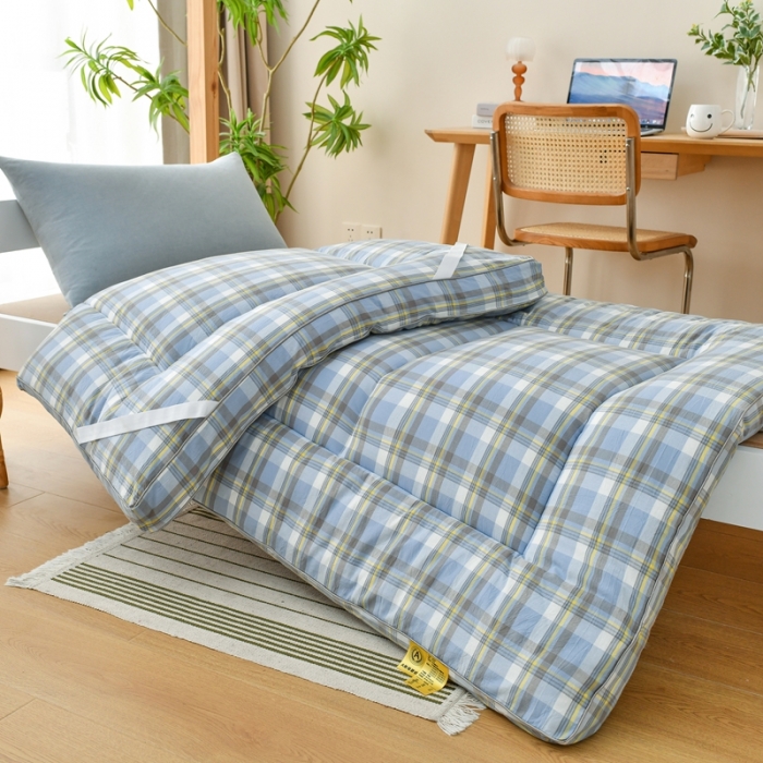 91家纺网 家纺一手货源 找家纺 总鑫钰 2023新款学生宿舍专用全棉色织床褥垫褥软床垫整张羽丝棉填充