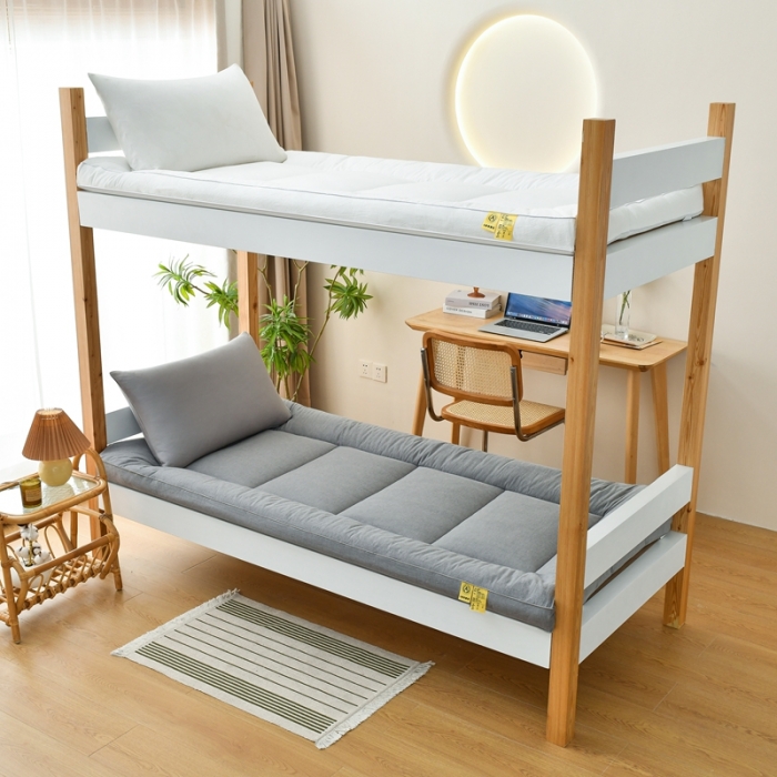 91家纺网 家纺一手货源 找家纺 鑫钰 2023新款学生宿舍专用全棉色织床褥垫褥软床垫整张羽丝棉填充 冰山灰