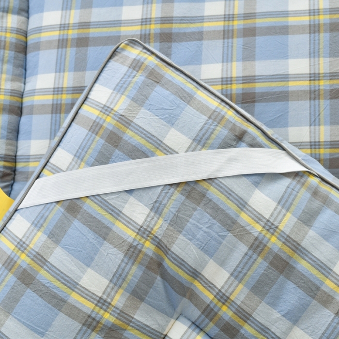 91家纺网 家纺一手货源 找家纺 鑫钰 2023新款学生宿舍专用全棉色织床褥垫褥软床垫整张羽丝棉填充 丁香蓝格