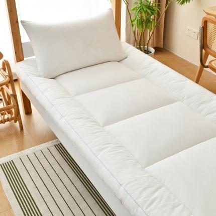 鑫钰 2023新款学生宿舍专用全棉色织床褥垫褥软床垫整张羽丝棉填充 简洁白