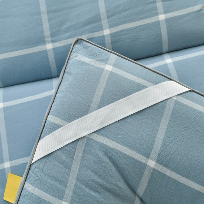 91家纺网 家纺一手货源 找家纺 鑫钰 2023新款学生宿舍专用全棉色织床褥垫褥软床垫整张羽丝棉填充 蓝大格