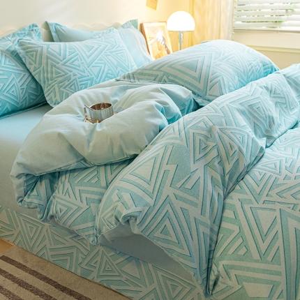 91家纺网 家纺一手货源 找家纺 （总）卧趣 2023新品全棉磨毛四件套浮雕印花系列