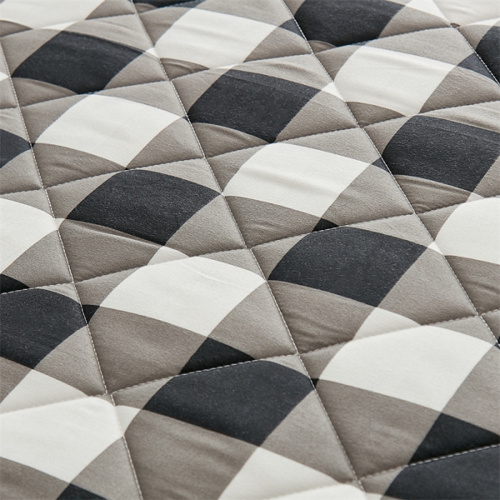 91家纺网 家纺一手货源 找家纺 寐珂 2025新款水洗棉棉花床垫系列-双人床 黑自中格