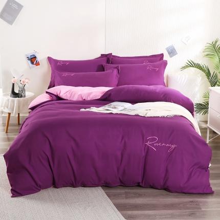 91家纺网 家纺一手货源 找家纺 （总）7V 现货3000套110g加厚磨毛刺绣网红直播四件套     库存数量每个颜色500套