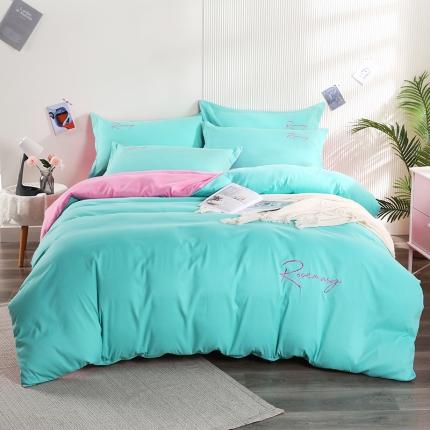 91家纺网 家纺一手货源 找家纺 （总）7V 现货3000套110g加厚磨毛刺绣网红直播四件套     库存数量每个颜色500套