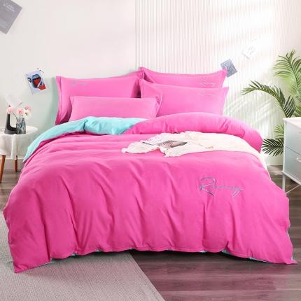 91家纺网 家纺一手货源 找家纺 （总）7V 现货3000套110g加厚磨毛刺绣网红直播四件套     库存数量每个颜色500套