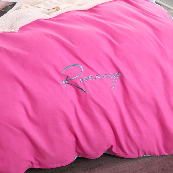 91家纺网 家纺一手货源 找家纺 （总）7V 现货3000套110g加厚磨毛刺绣网红直播四件套     库存数量每个颜色500套