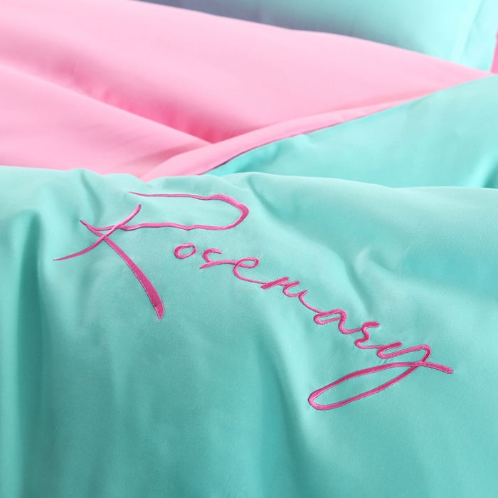 91家纺网 家纺一手货源 找家纺 7V 现货3000套110g加厚磨毛刺绣网红直播四件套     库存数量每个颜色500套 墨绿玉