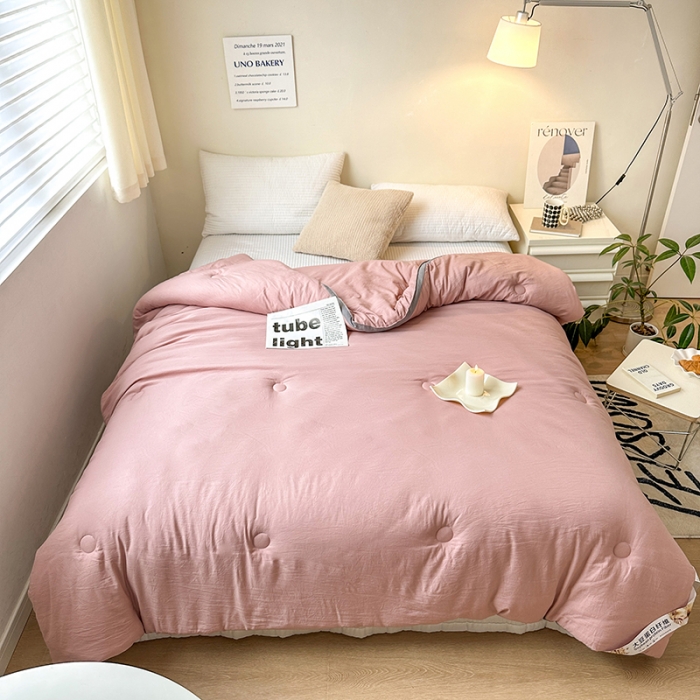 91家纺网 家纺一手货源 找家纺 森林人 2023新款A类水洗棉立体大豆被 立体-豆沙