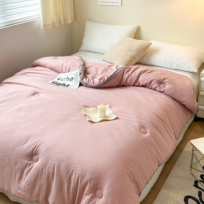 91家纺网 家纺一手货源 找家纺 森林人 2023新款A类水洗棉立体大豆被 立体-豆沙