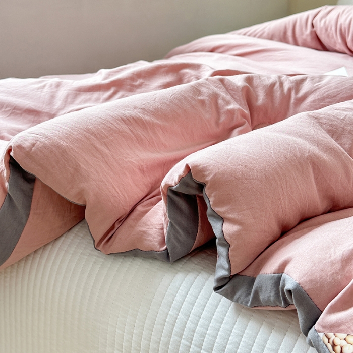 91家纺网 家纺一手货源 找家纺 森林人 2023新款A类水洗棉立体大豆被 立体-豆沙