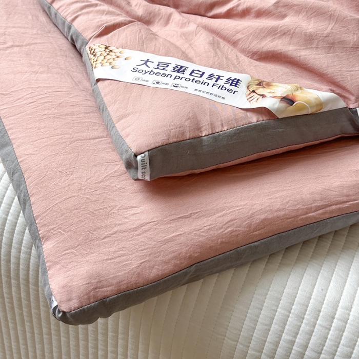 91家纺网 家纺一手货源 找家纺 森林人 2023新款A类水洗棉立体大豆被 立体-豆沙