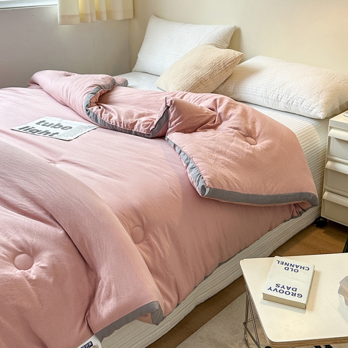 91家纺网 家纺一手货源 找家纺 森林人 2023新款A类水洗棉立体大豆被 立体-豆沙