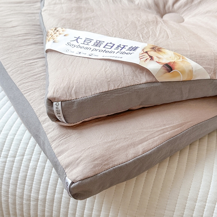 91家纺网 家纺一手货源 找家纺 森林人 2023新款A类水洗棉立体大豆被 立体-卡其