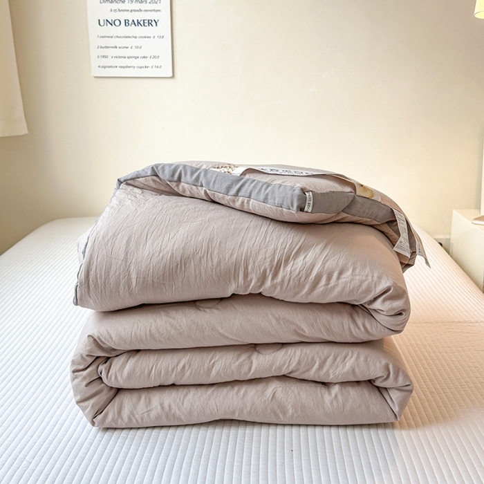 91家纺网 家纺一手货源 找家纺 森林人 2023新款A类水洗棉立体大豆被 立体-卡其