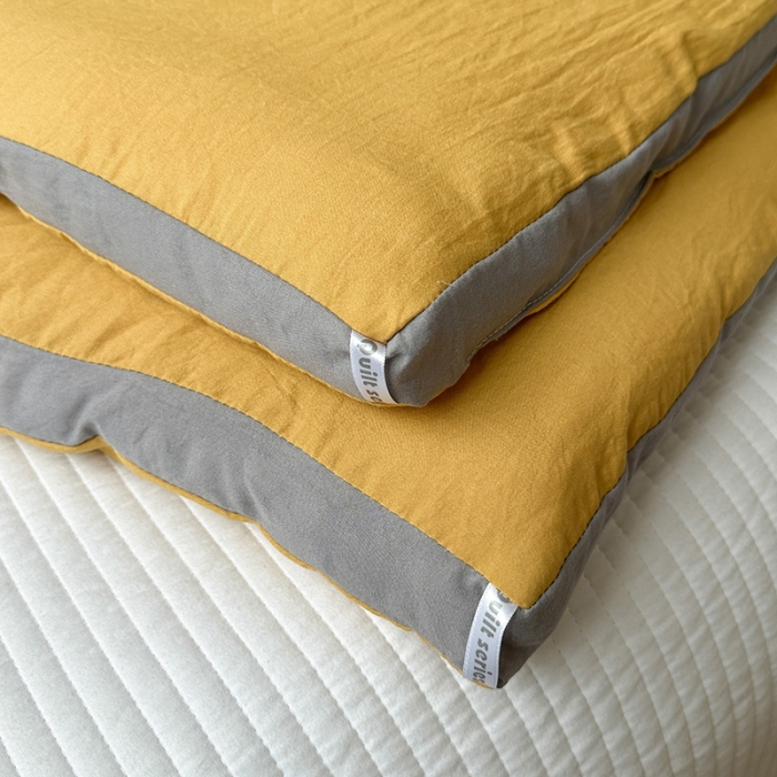 91家纺网 家纺一手货源 找家纺 森林人 2023新款A类水洗棉立体大豆被 立体-柠檬黄