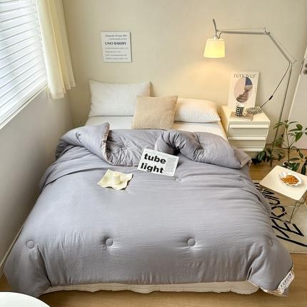 森林人 2023新款A类水洗棉立体大豆被 立体-绅士灰