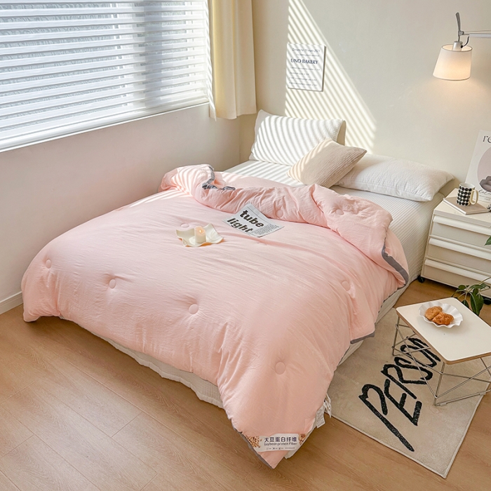 91家纺网 家纺一手货源 找家纺 森林人 2023新款A类水洗棉立体大豆被 立体-优雅玉