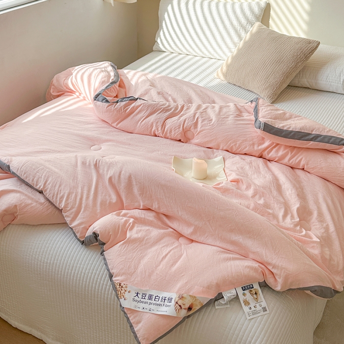 91家纺网 家纺一手货源 找家纺 森林人 2023新款A类水洗棉立体大豆被 立体-优雅玉