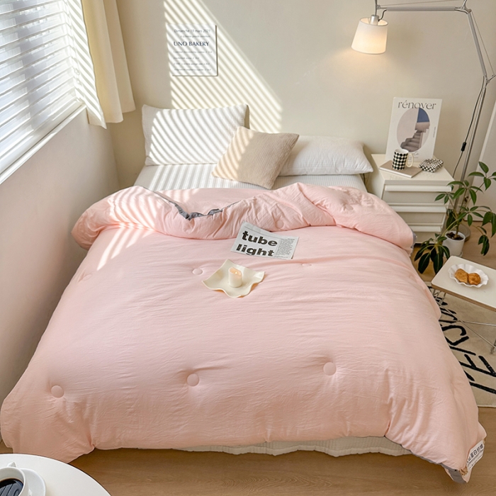 91家纺网 家纺一手货源 找家纺 森林人 2023新款A类水洗棉立体大豆被 立体-优雅玉