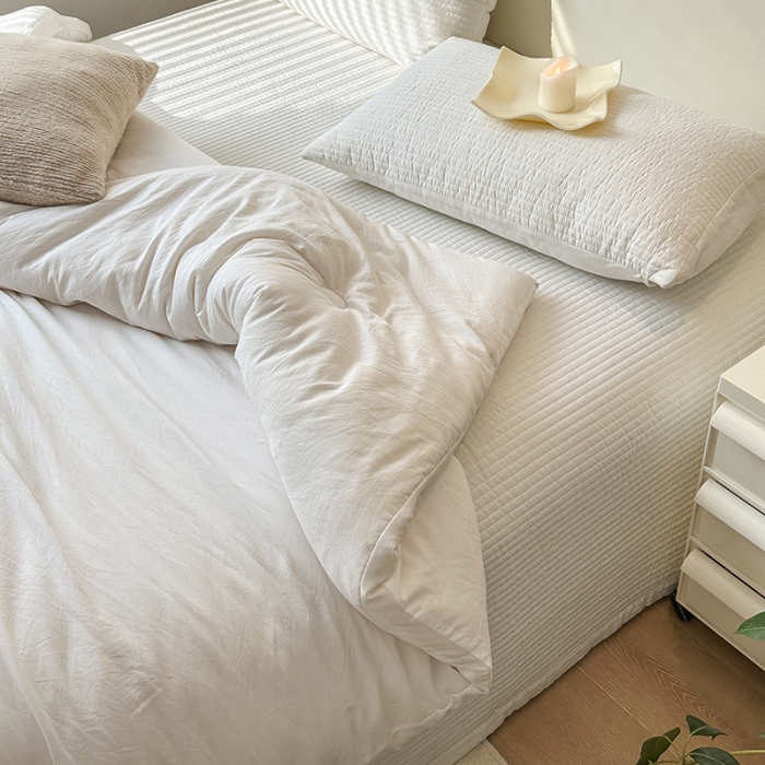 91家纺网 家纺一手货源 找家纺 森林人 2023新款A类水洗棉立体大豆被 立体-珍珠白