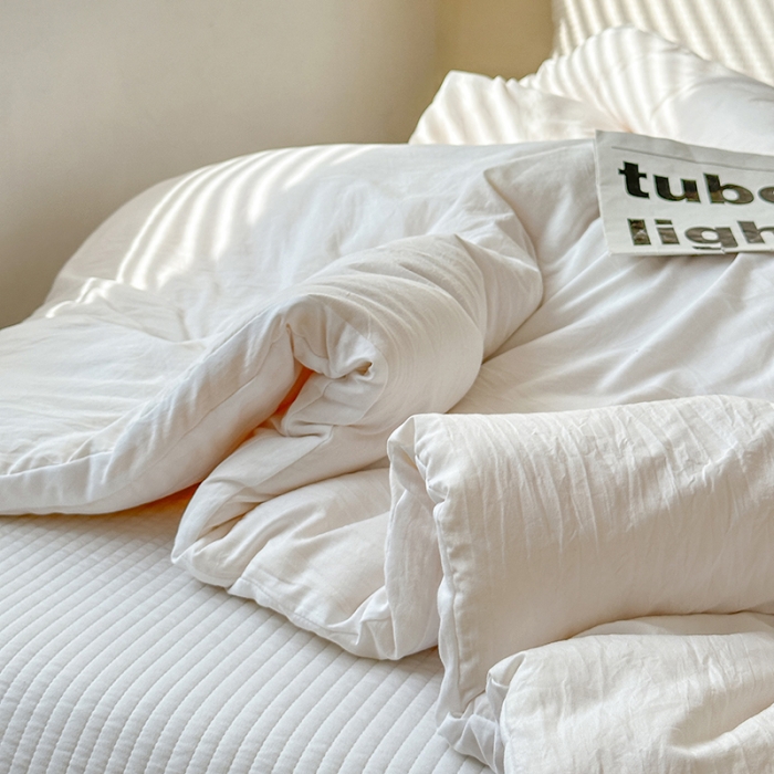 91家纺网 家纺一手货源 找家纺 森林人 2023新款A类水洗棉立体大豆被 立体-珍珠白