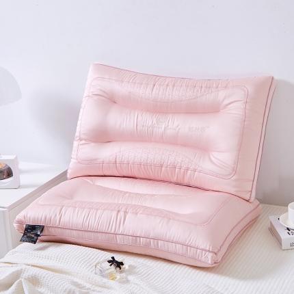 歌历斯 2023新款臻丝缎乳胶枕枕头枕芯 粉色