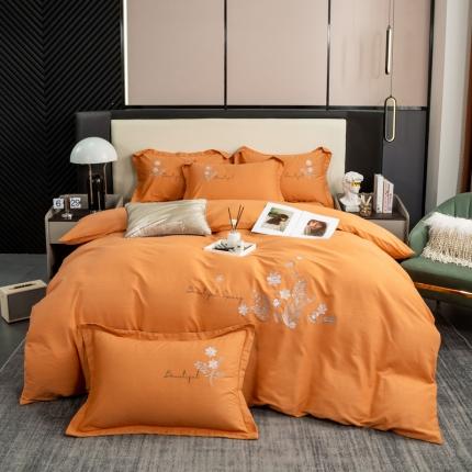 91家纺网 家纺一手货源 找家纺 总昊翔家纺 2024新款绣花全棉磨毛四件套刺绣工艺款量大优惠