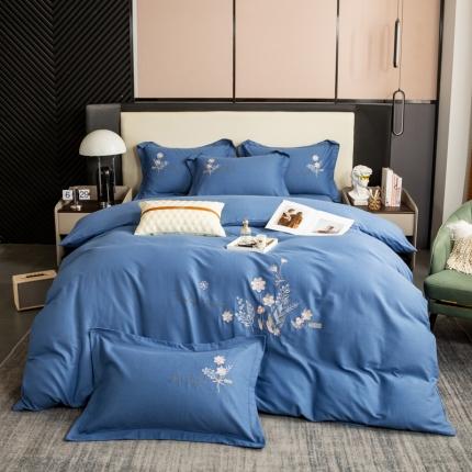 91家纺网 家纺一手货源 找家纺 总昊翔家纺 2024新款绣花全棉磨毛四件套刺绣工艺款量大优惠