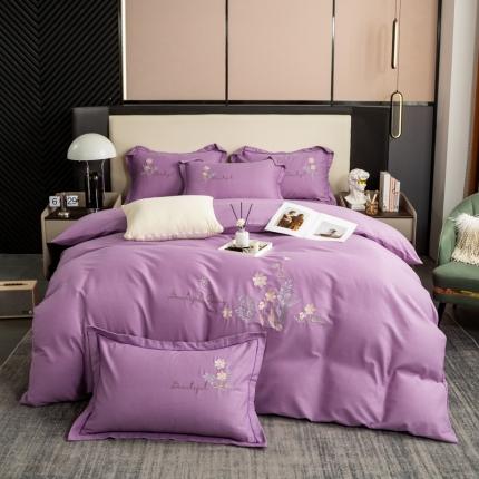 91家纺网 家纺一手货源 找家纺 总昊翔家纺 2024新款绣花全棉磨毛四件套刺绣工艺款量大优惠