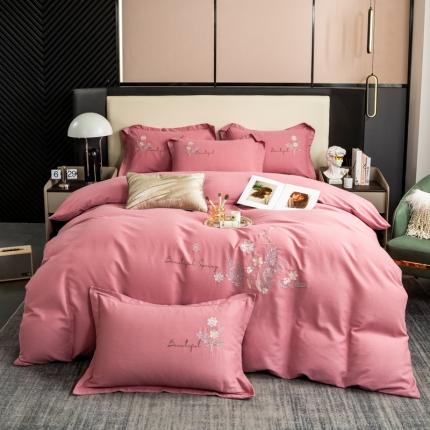 91家纺网 家纺一手货源 找家纺 总昊翔家纺 2024新款绣花全棉磨毛四件套刺绣工艺款量大优惠