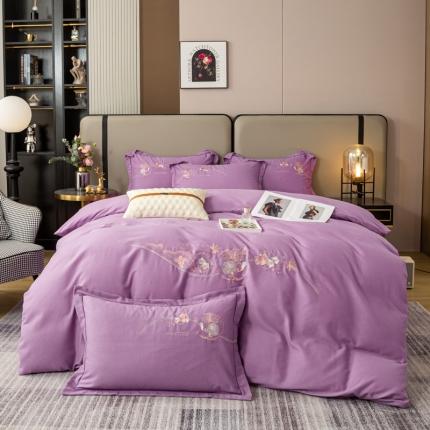 91家纺网 家纺一手货源 找家纺 总昊翔家纺 2024新款绣花全棉磨毛四件套刺绣工艺款量大优惠