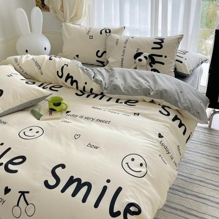 91家纺网 家纺一手货源 找家纺 （总）桃子 2023新款ins韩系少女心碎花小清新卡通纯棉系列四件套